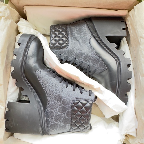 Gucci Apollo GG Supreme Samoa quilted combat boots - Picture 9 of 11